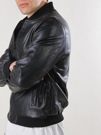 Cazadora bomber efecto piel