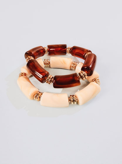 Pulsera efecto bambú