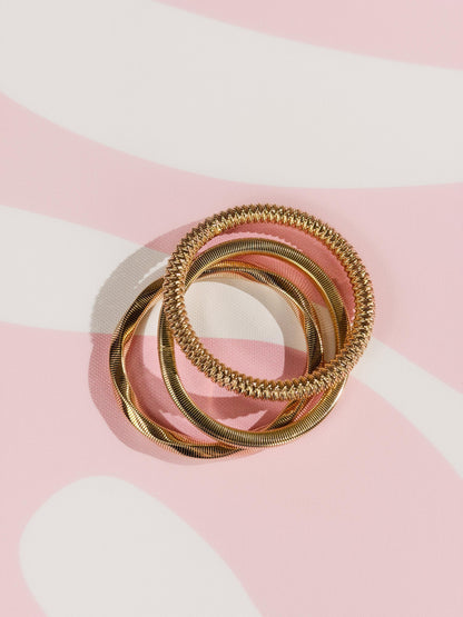 Trío de pulseras de hilo elástico