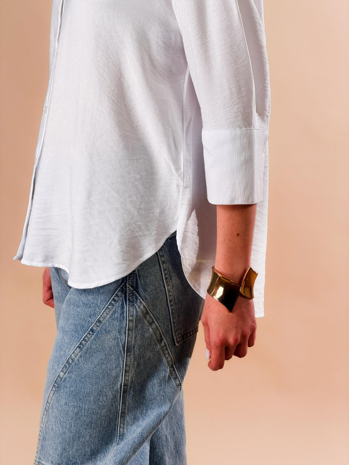 Camisa con botones y mangas tres cuartos
