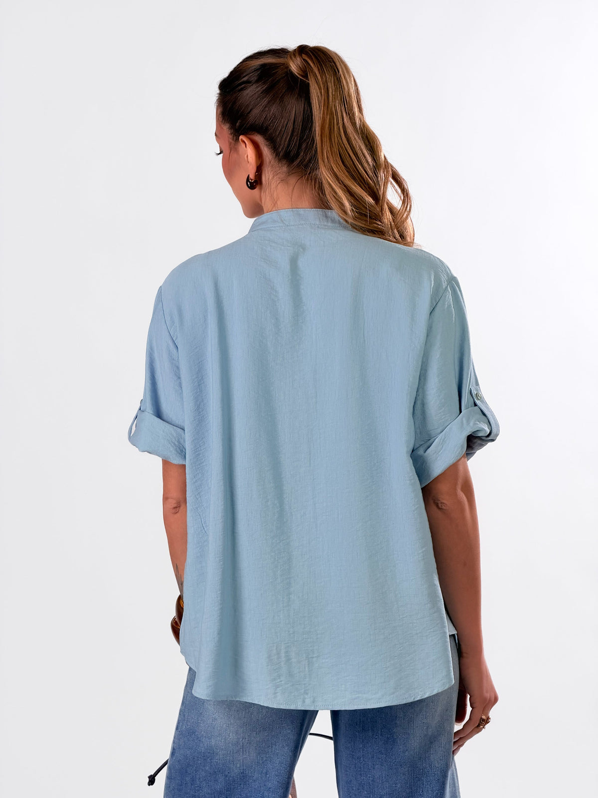 Camisa coreana efecto lino