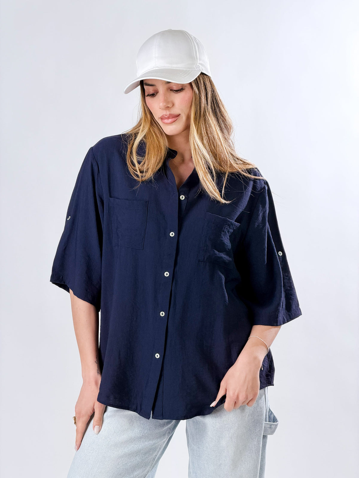 Camisa coreana efecto lino