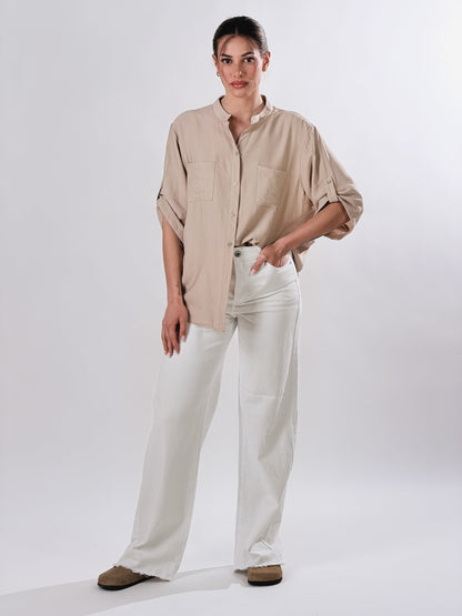 Camisa coreana efecto lino