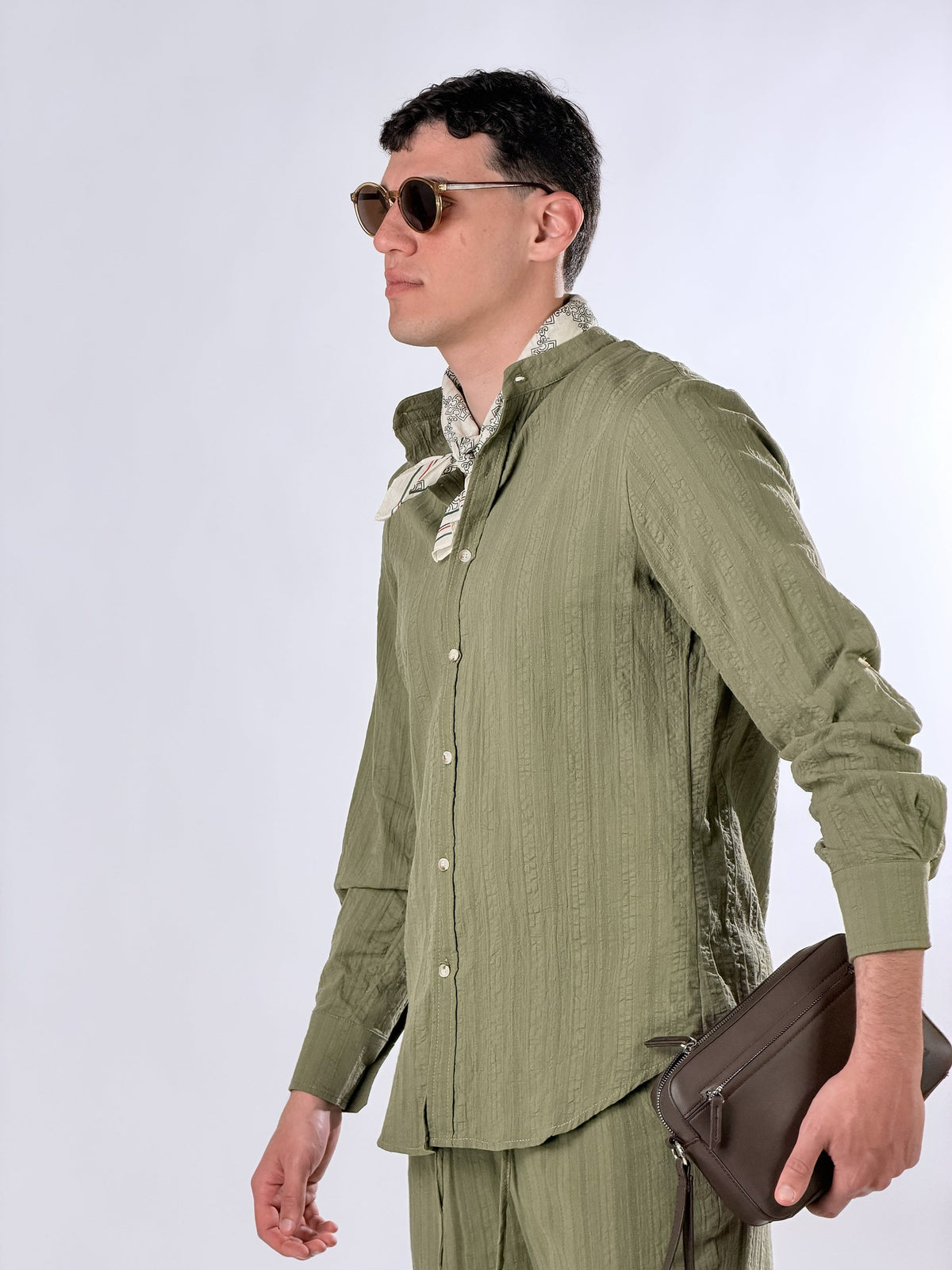 Camisa coreana texturizada