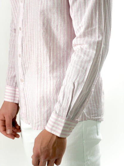 Camisa de rayas grandes mezcla de lino