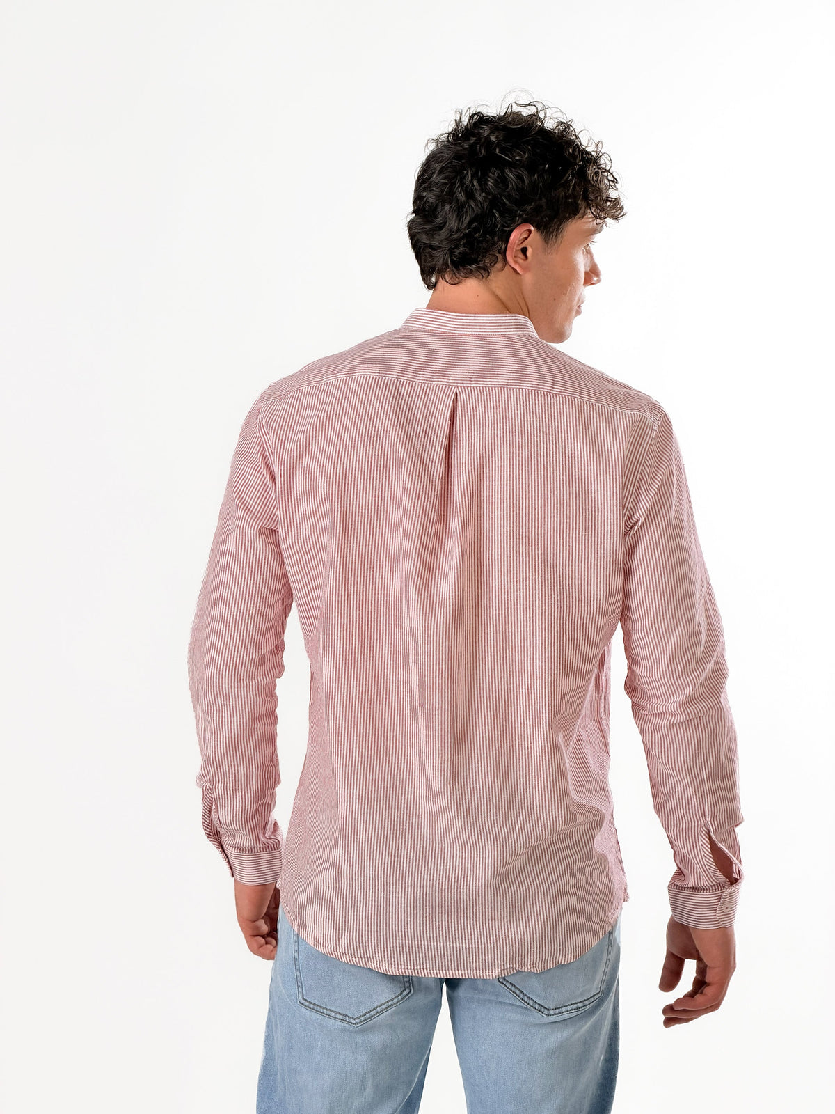Camisa Serafino de micro-rayas