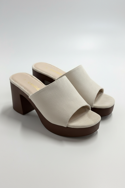 Zueco con plataforma efecto madera