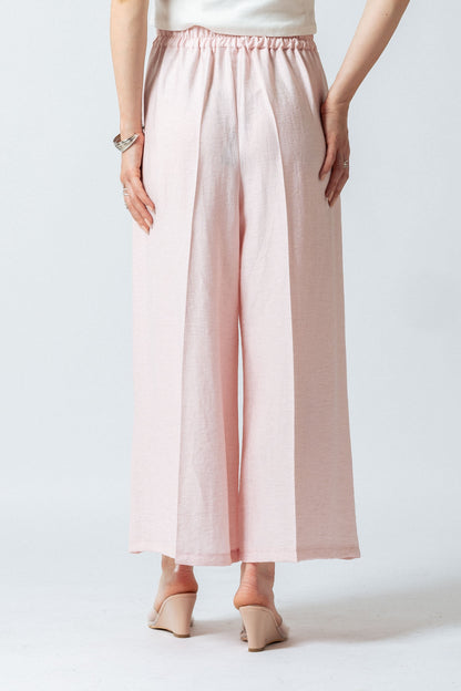 Pantalones anchos al tobillo mezcla de lino