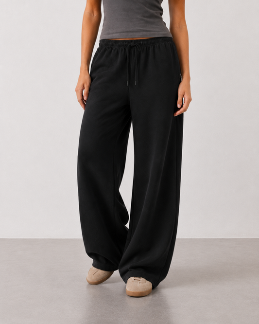 Pantalón jogger de pierna ancha con cordón minimal