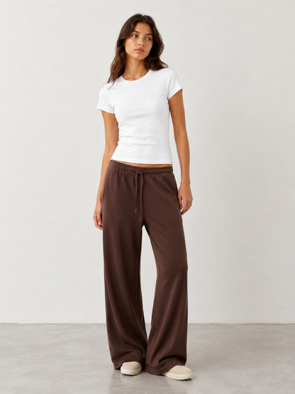 Pantalón jogger de pierna ancha con cordón minimal