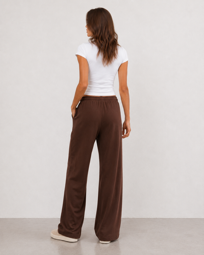 Pantalón jogger de pierna ancha con cordón minimal