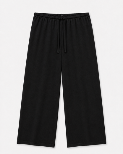 Pantalón jogger de pierna ancha con cordón minimal