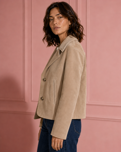 Chaqueta cruzada efecto ante