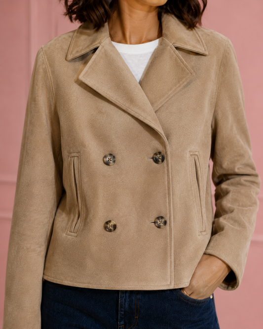 Chaqueta cruzada efecto ante
