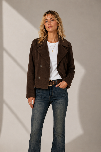 Chaqueta cruzada efecto ante