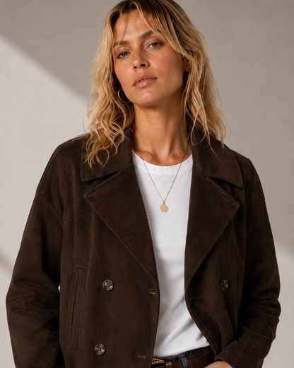 Chaqueta cruzada efecto ante