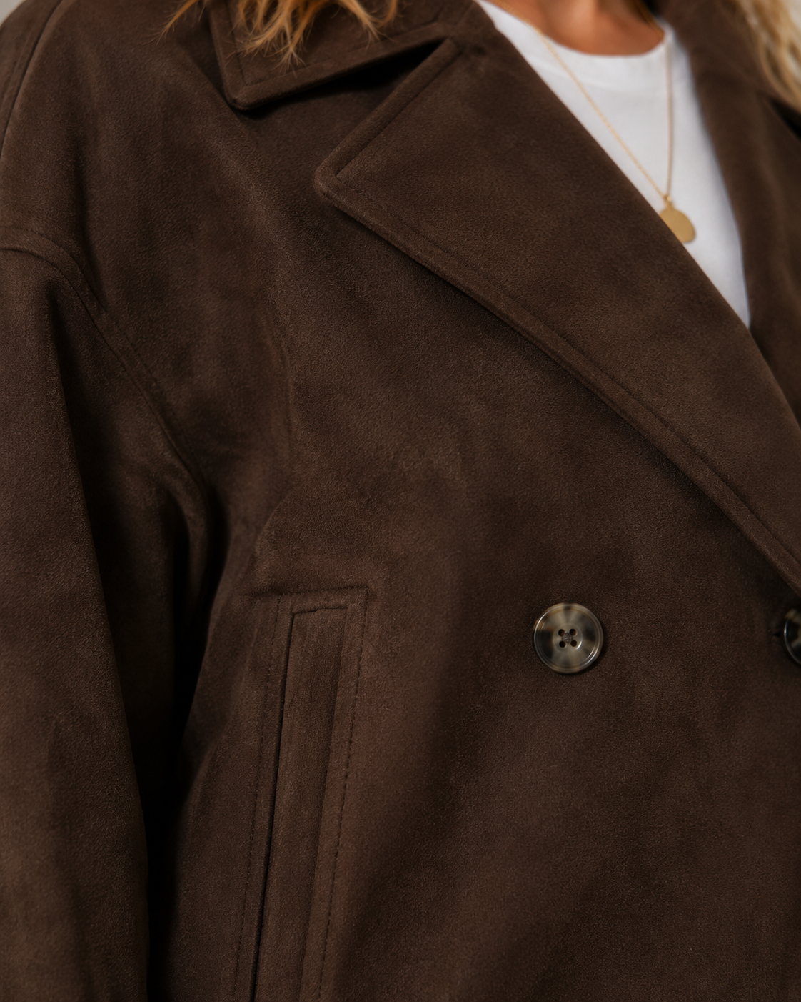 Chaqueta cruzada efecto ante
