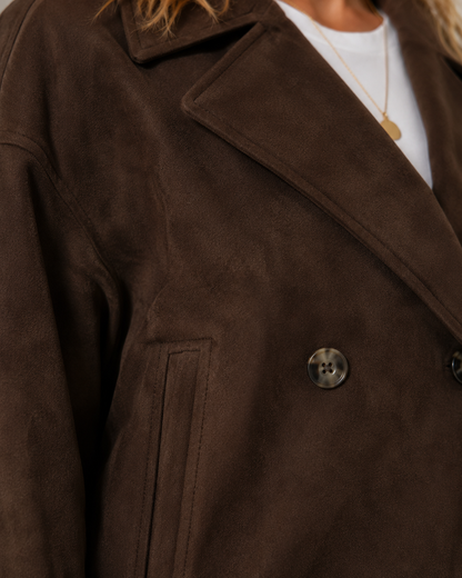 Chaqueta cruzada efecto ante