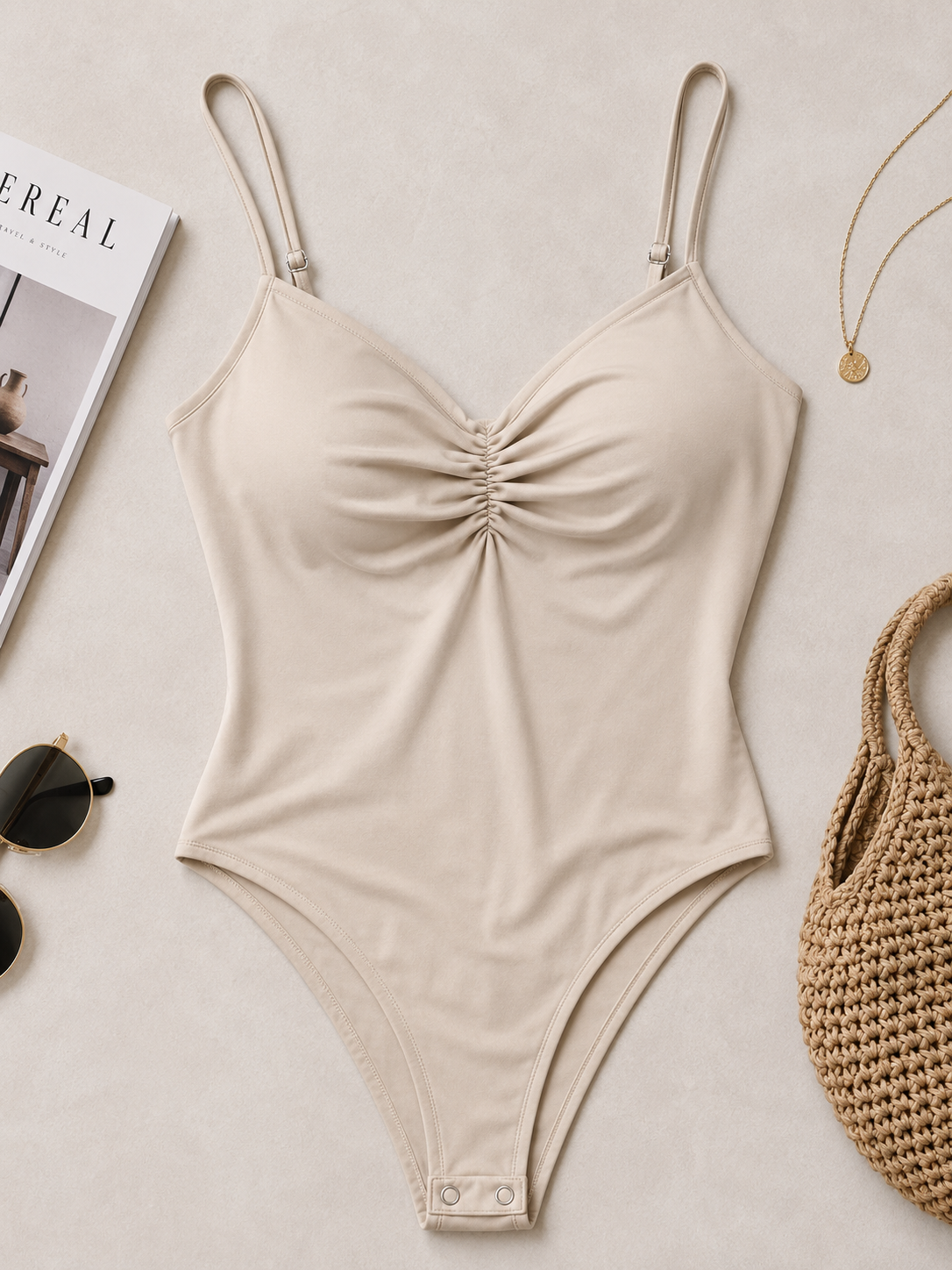 Body bustier con fruncido