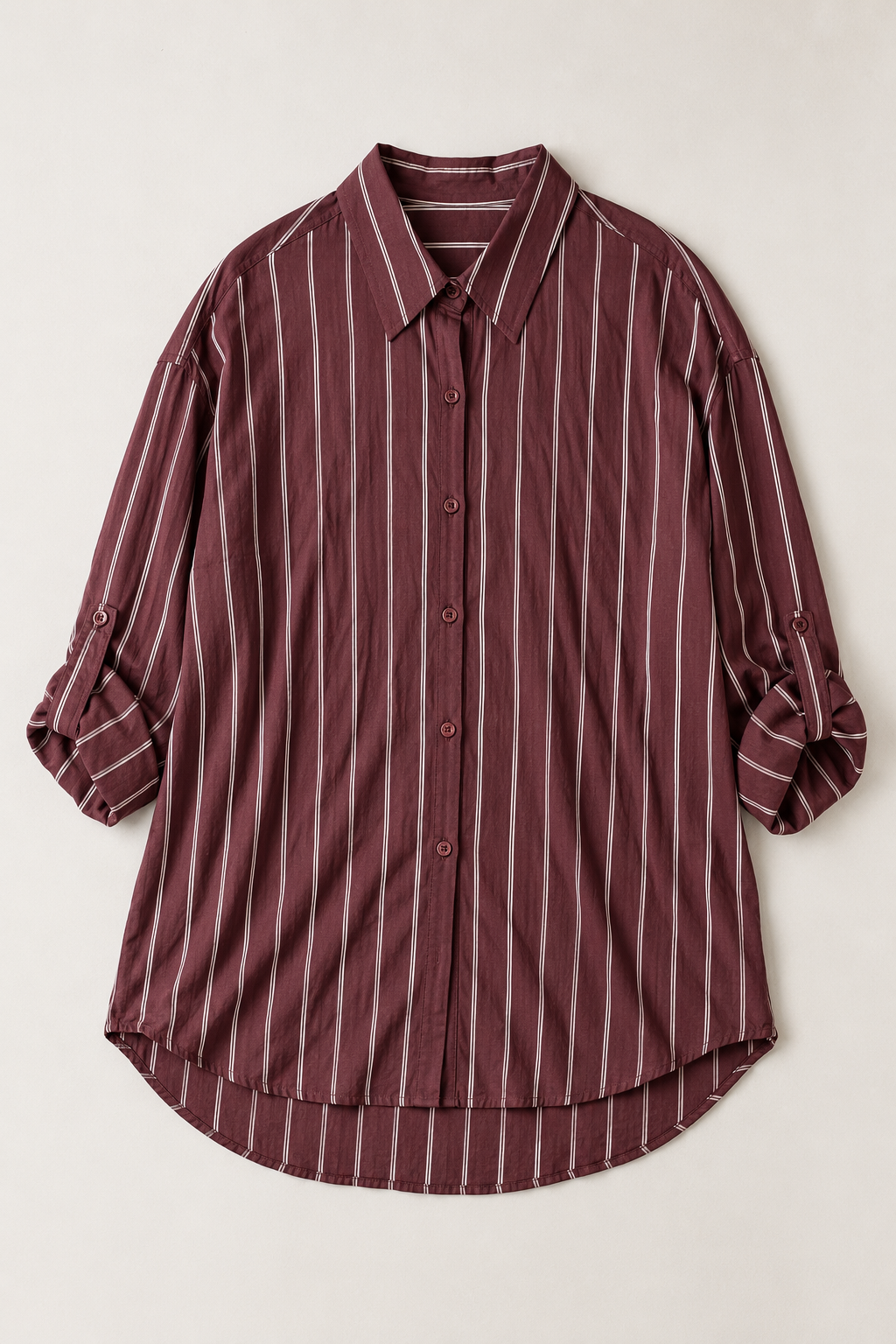 Camisa oversize de rayas finas