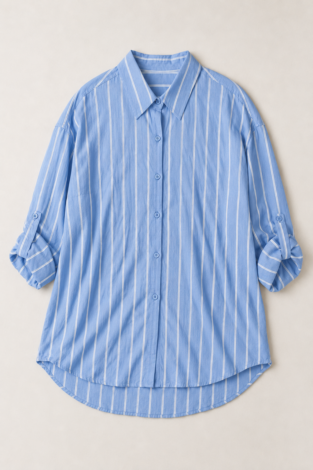 Camisa oversize de rayas finas