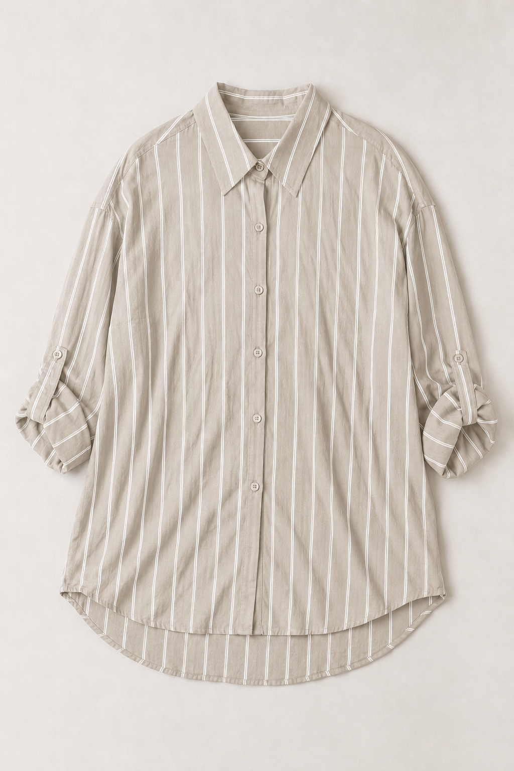 Camisa oversize de rayas finas