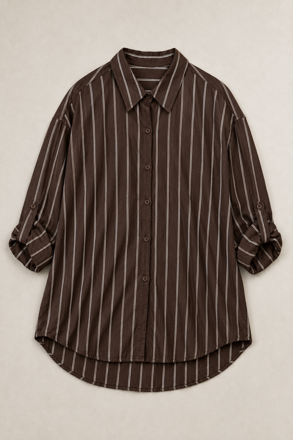 Camisa oversize de rayas finas