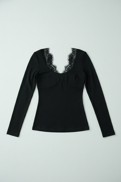 Jersey con detalles de encaje