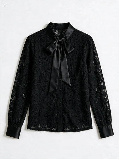 Camisa Nouvelle de encaje y raso
