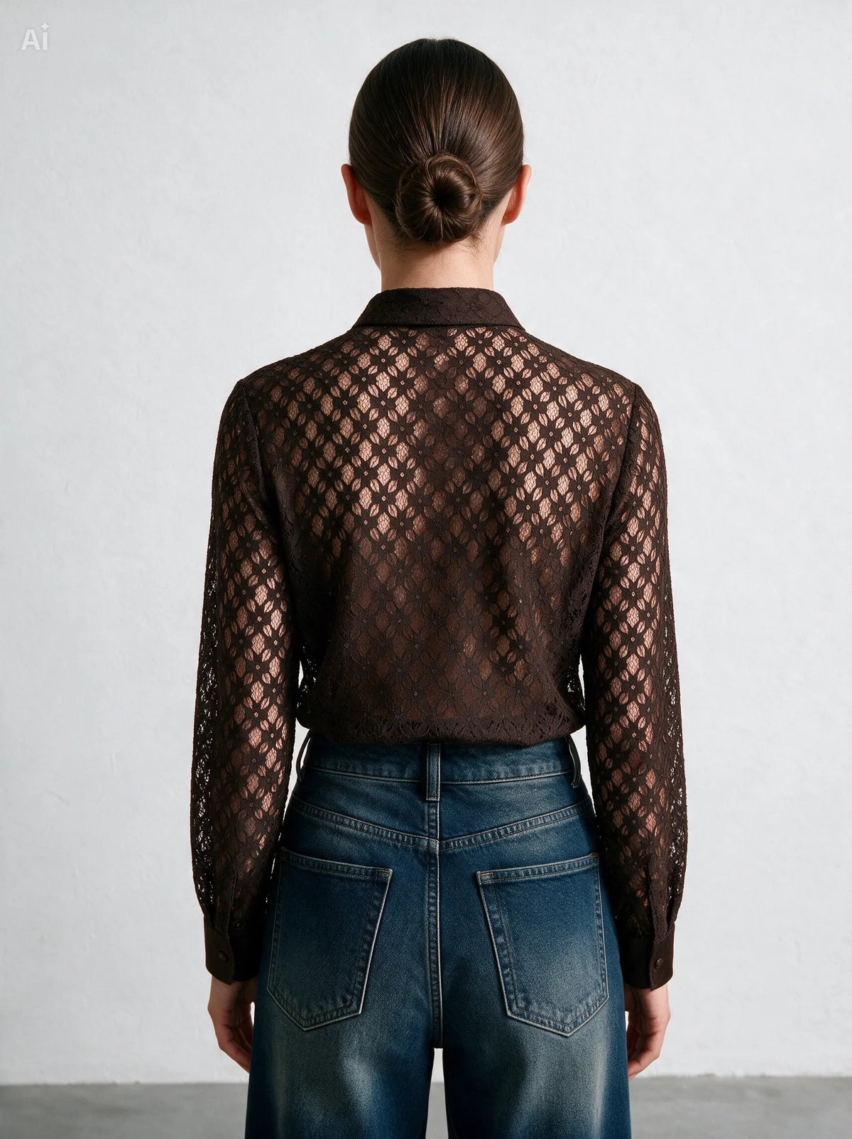 Camisa Nouvelle de encaje y raso
