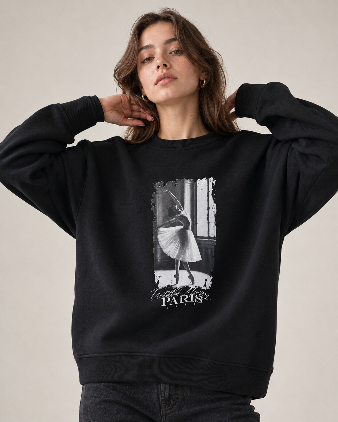 Sudadera de cuello redondo oversize