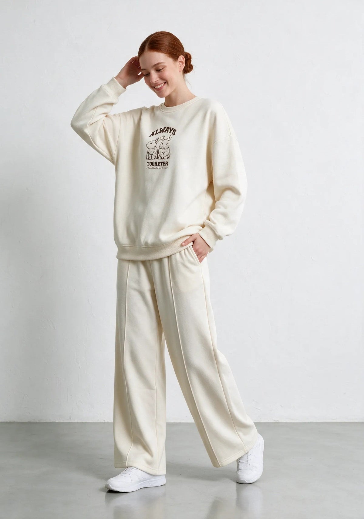 Sudadera de cuello redondo oversize