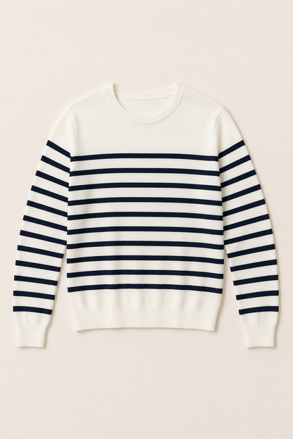 Jersey Paris de cuello redondo a rayas