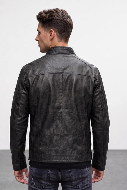 Cazadora biker efecto piel