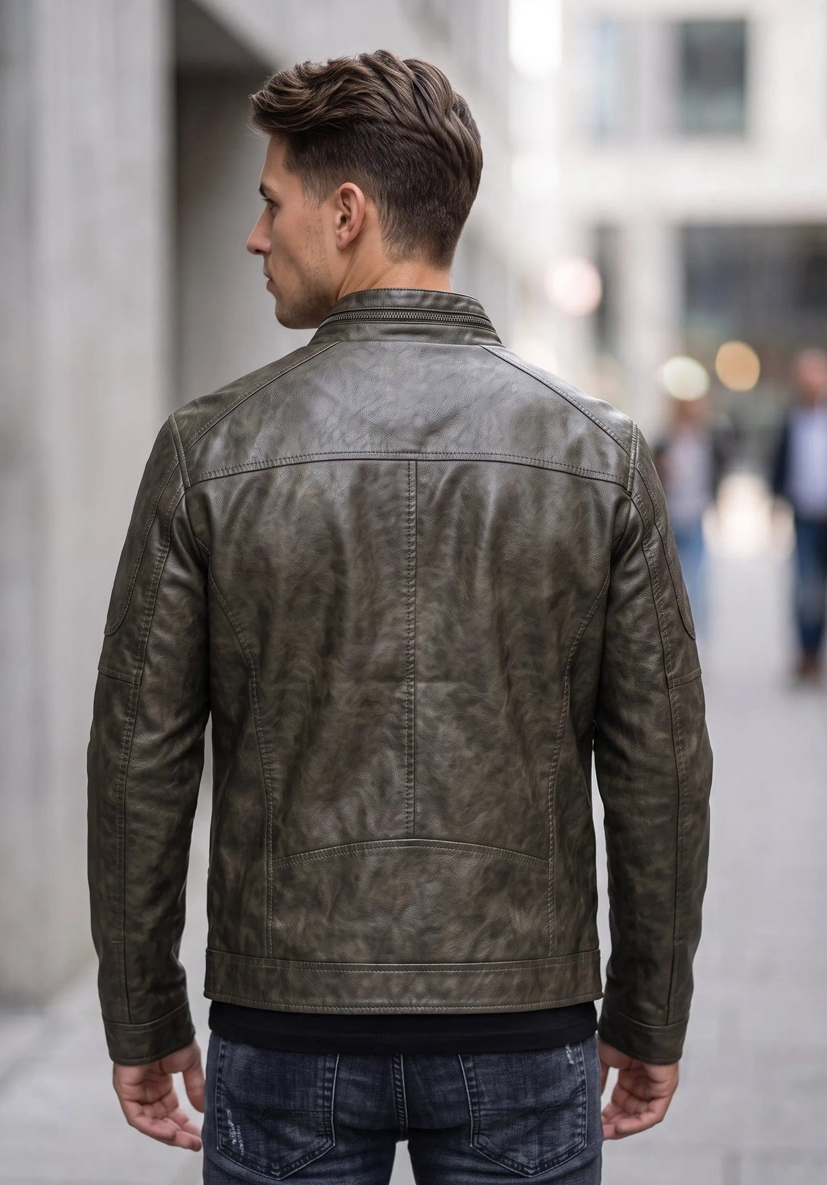 Cazadora biker efecto piel