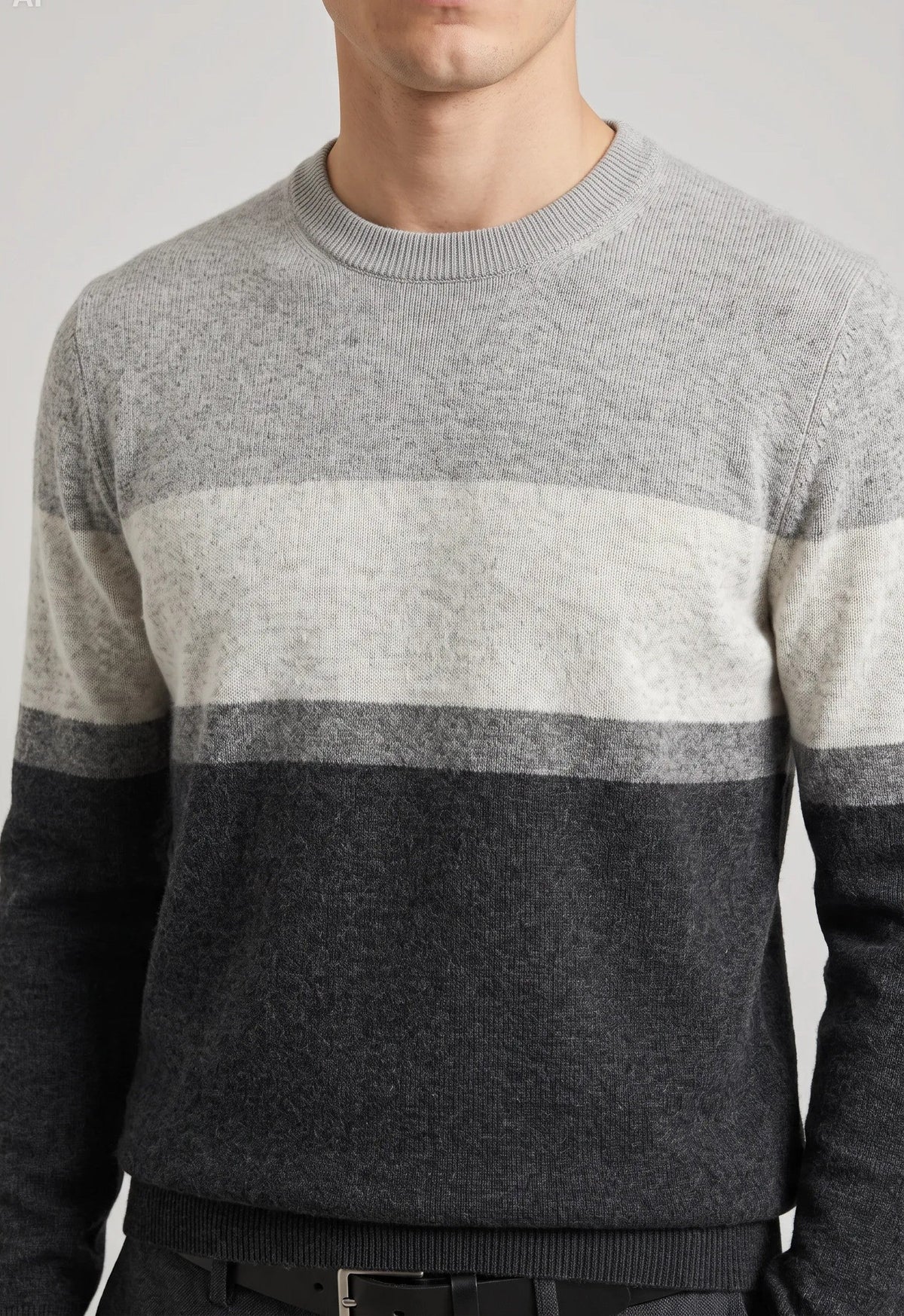 Jersey de cuello redondo a franjas irregulares