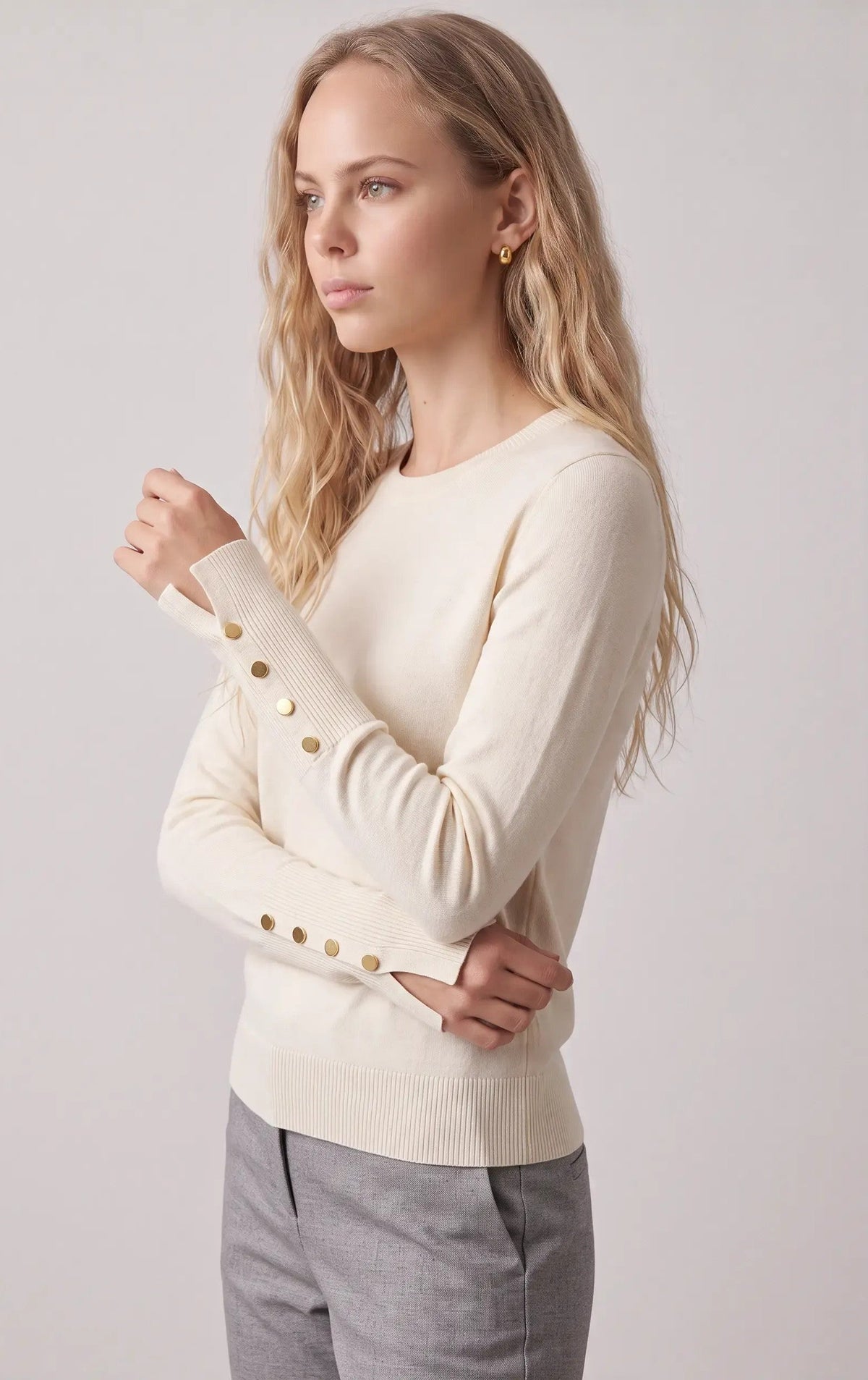 Jersey con botones decorativos en los puños