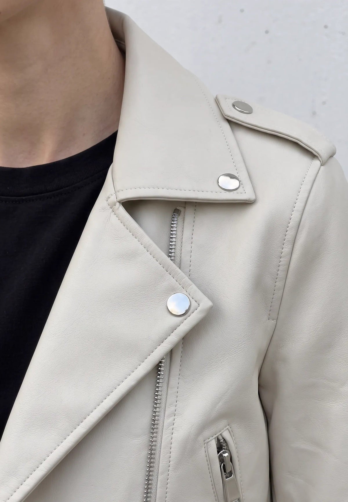 Cazadora biker efecto piel