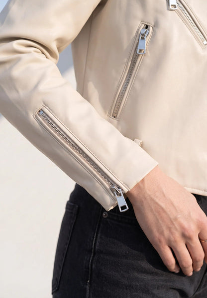 Cazadora biker efecto piel
