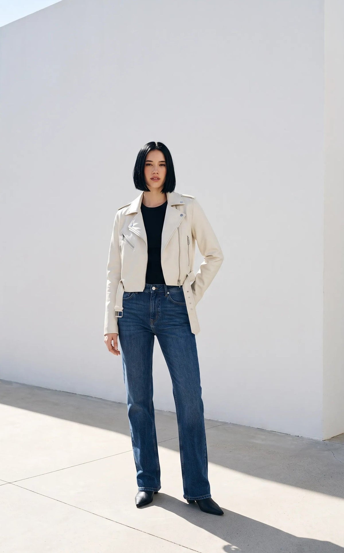 Cazadora biker efecto piel