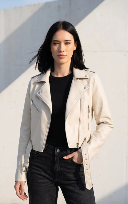 Cazadora biker efecto piel