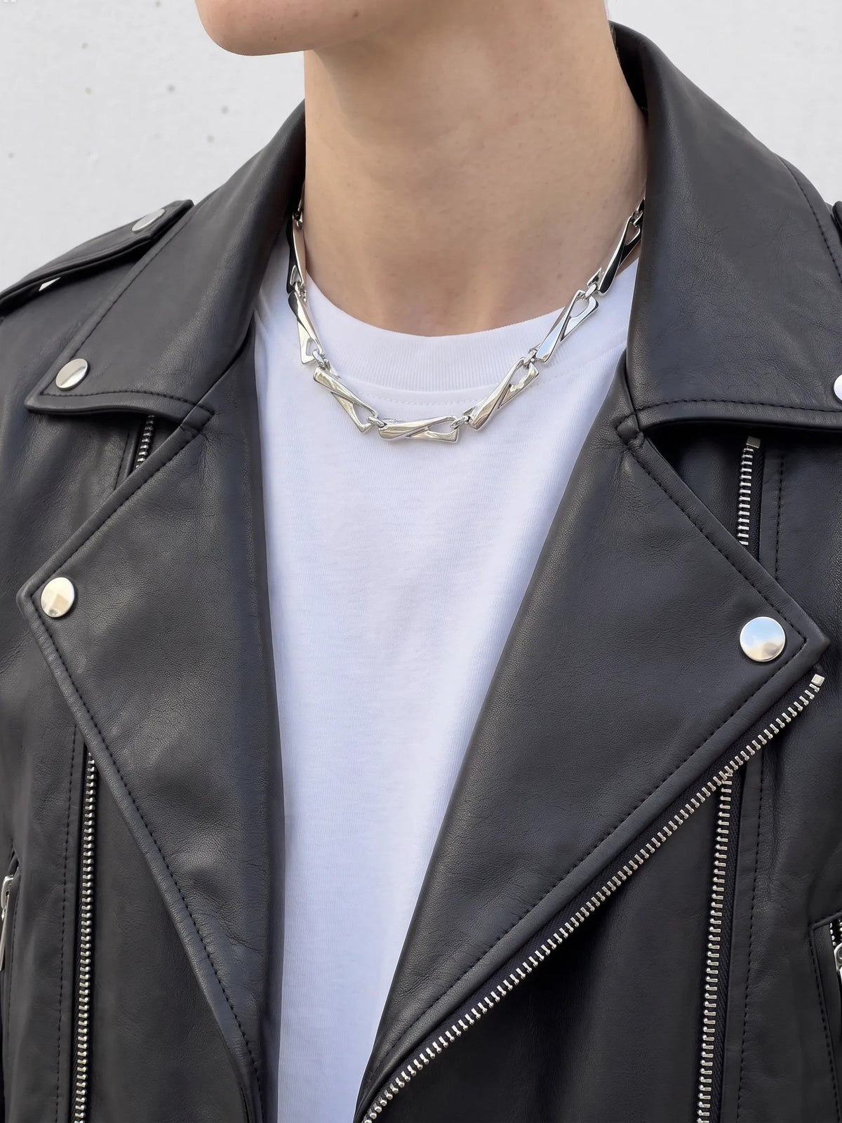 Cazadora biker efecto piel