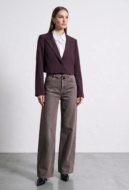 Blazer corto con camisa