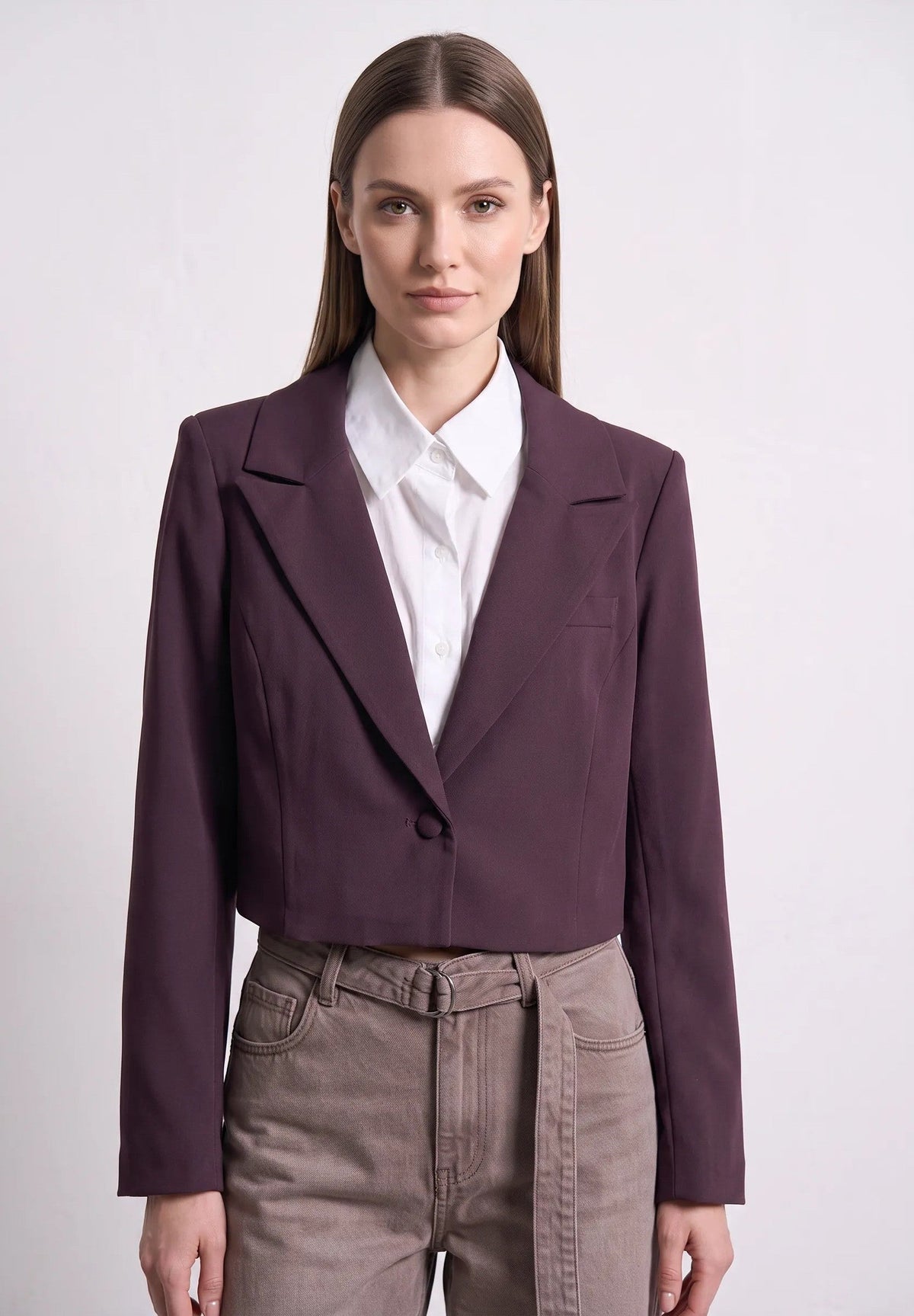 Blazer corto con camisa