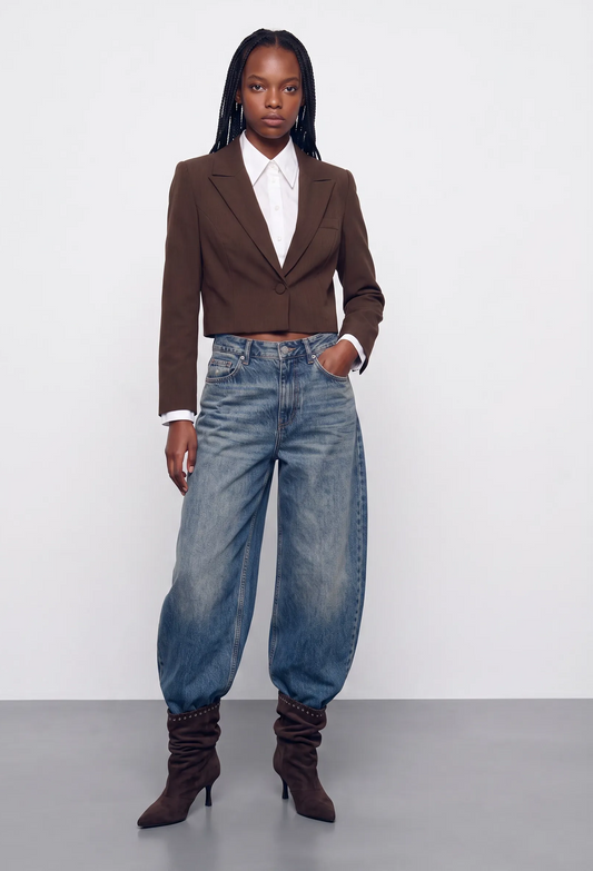 Blazer corto con camisa
