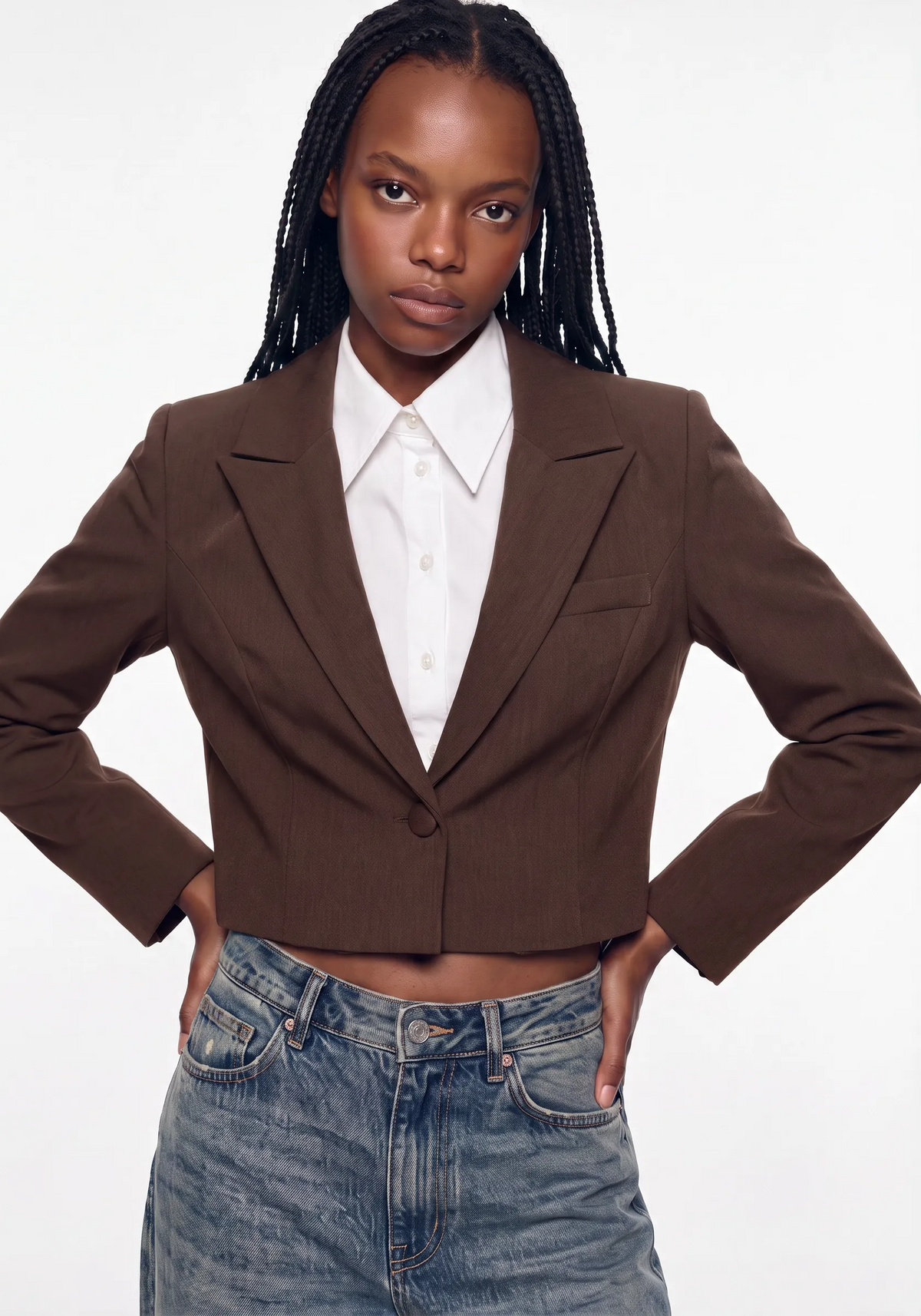 Blazer corto con camisa