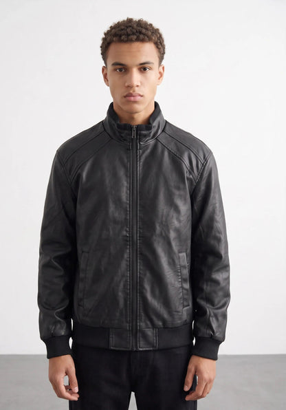 Bomber estructurado efecto piel