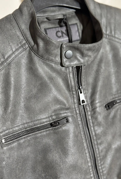Cazadora biker efecto usado