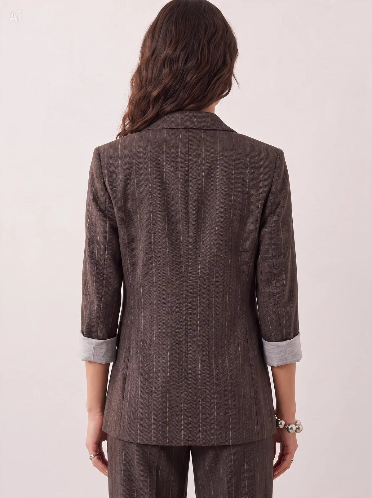 Chaqueta efecto denim con raya diplomática