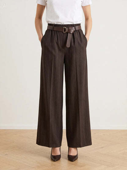 Pantalón de raya diplomática efecto denim